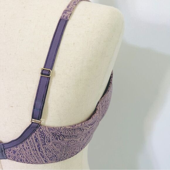 Soma Embraceable Full Coverage Bra 34D Purple Print Underwire - Picture 5 of 6
